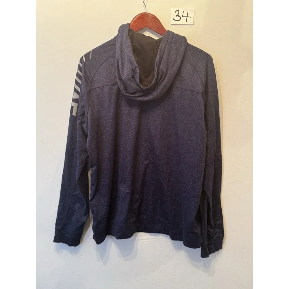 American Eagle AE Active Flex Hoodie Mens L Blue Reflective Zip Pockets Athletic